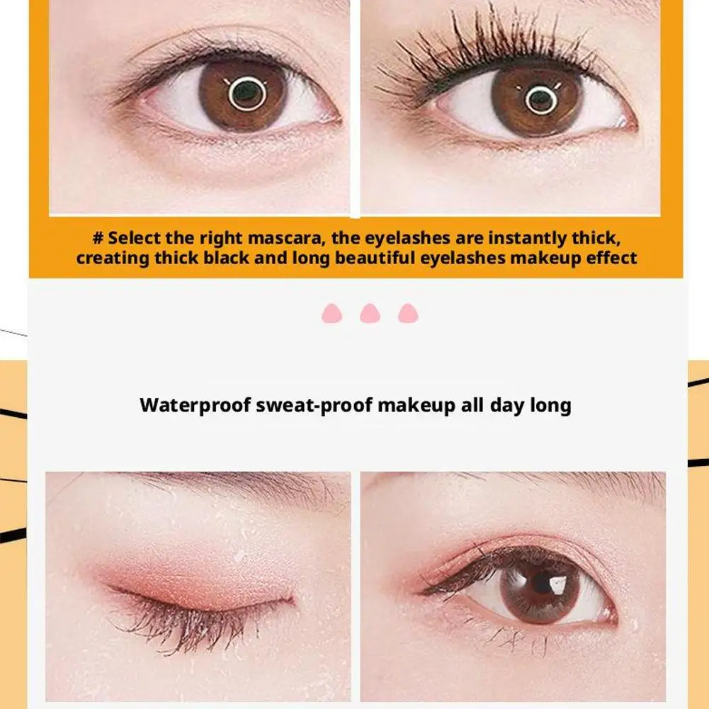 Rímel preto de duas cabeças, à prova d'água, longa duração, ondulação, não mancha, escova ultrafina, alonga os cílios, maquiagem de secagem rápida