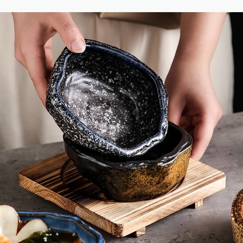 نمط السيراميك غير النظامية حساء سميك الحلوى وجبة خفيفة السلطانيات السوشي أطباق أدوات المائدة المتخصصة