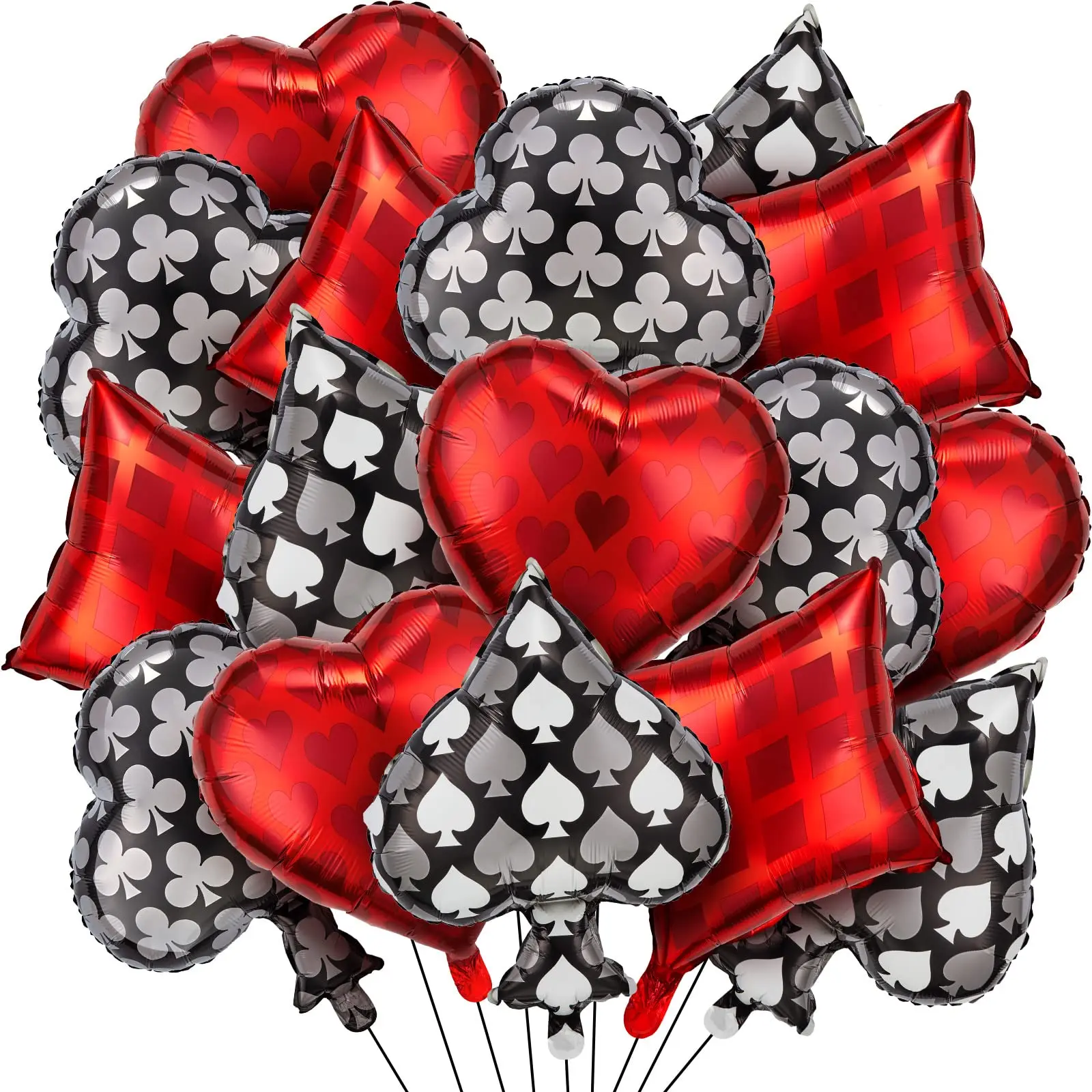 

4PCS Casino Party Decor Playing Cards Balloons Spades Heart Shaped Balloons Las Vegas Party Poker Events Casino Night Birthday