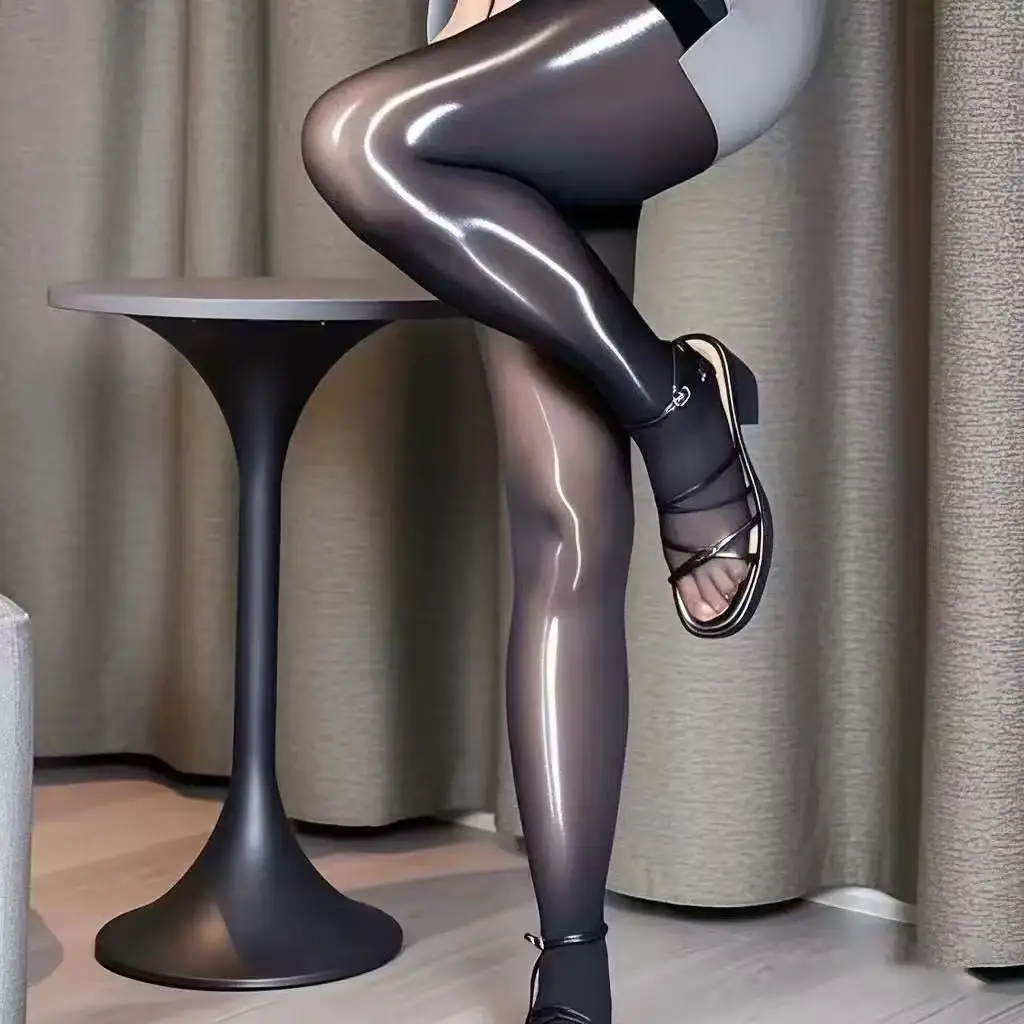 Horse Oil Tight  Women Sexy High Elastic Stockings Lady Satin Shiny Ultra-thin Long Socks Pantyhose