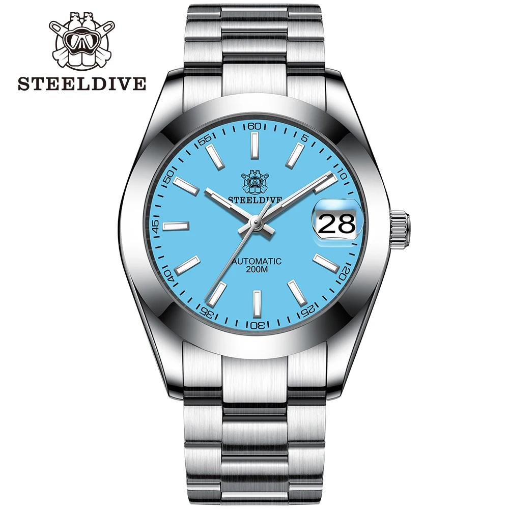 

STEELDIVE Luxury Brand SD1934 Blue Dial 39MM Steel Case 20 Bar NH35 Mechanical Men Sports Watches for Diving