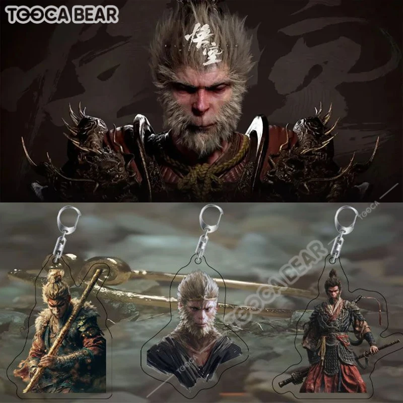 Black Myth Wukong Keychain Cosplay Accessories Sun Wukong  Mi Dao Ren Midaoren Monkey Acrylic Keyring Pendant Key Chain Gift