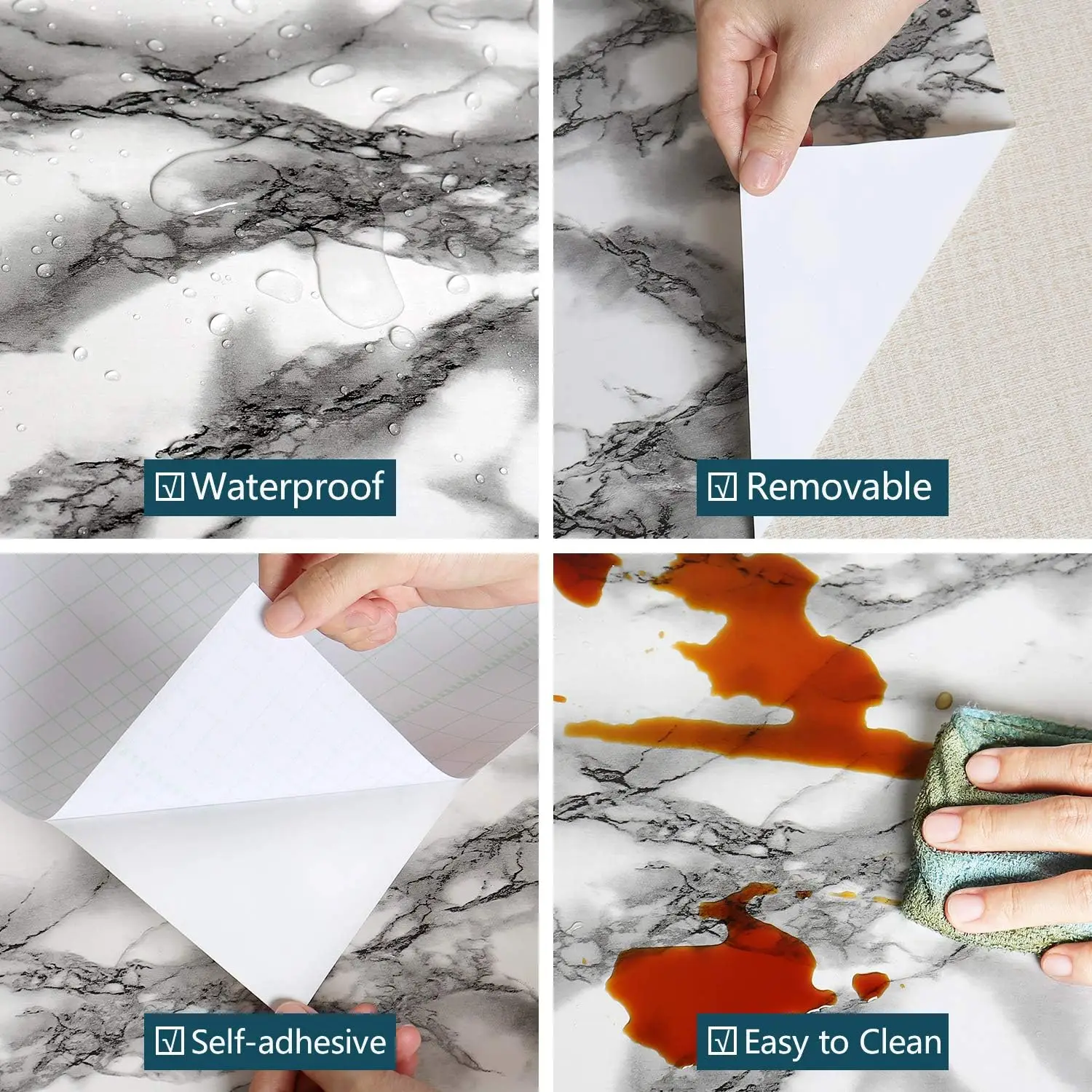 Marble Contact Paper for Countertops Covers Peel and Stick Wallpaper  Decorations  for Dining Table Desk Furniture Renovations