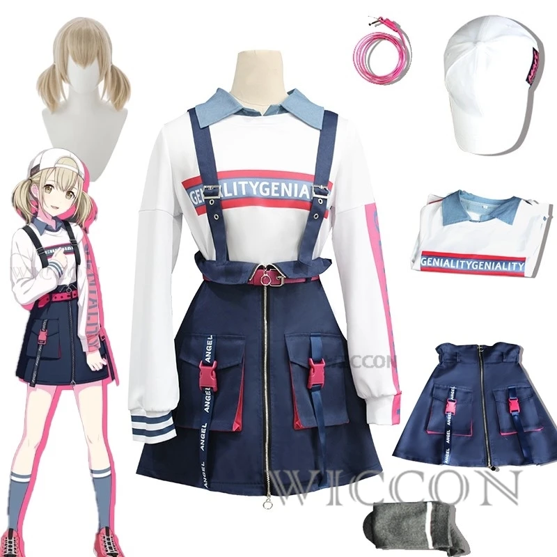 Project Sekai Vbs Azusawa Kohane Cosplay Kostuum 2024 Nieuwe Uniform Pruik Vbs Khn Anime Outfits Vrouwen Halloween Feest Meisjes Roze Set