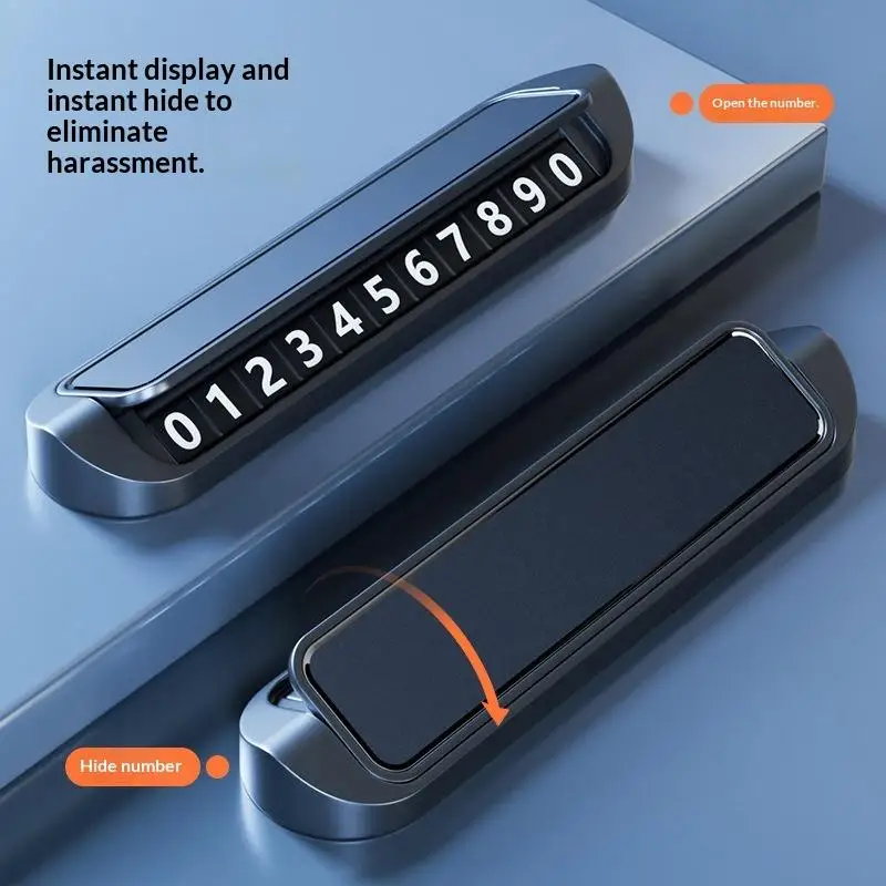 Car Temporary Parking Phone Number Plate One Click Hide Function For Daily Car Parking Use