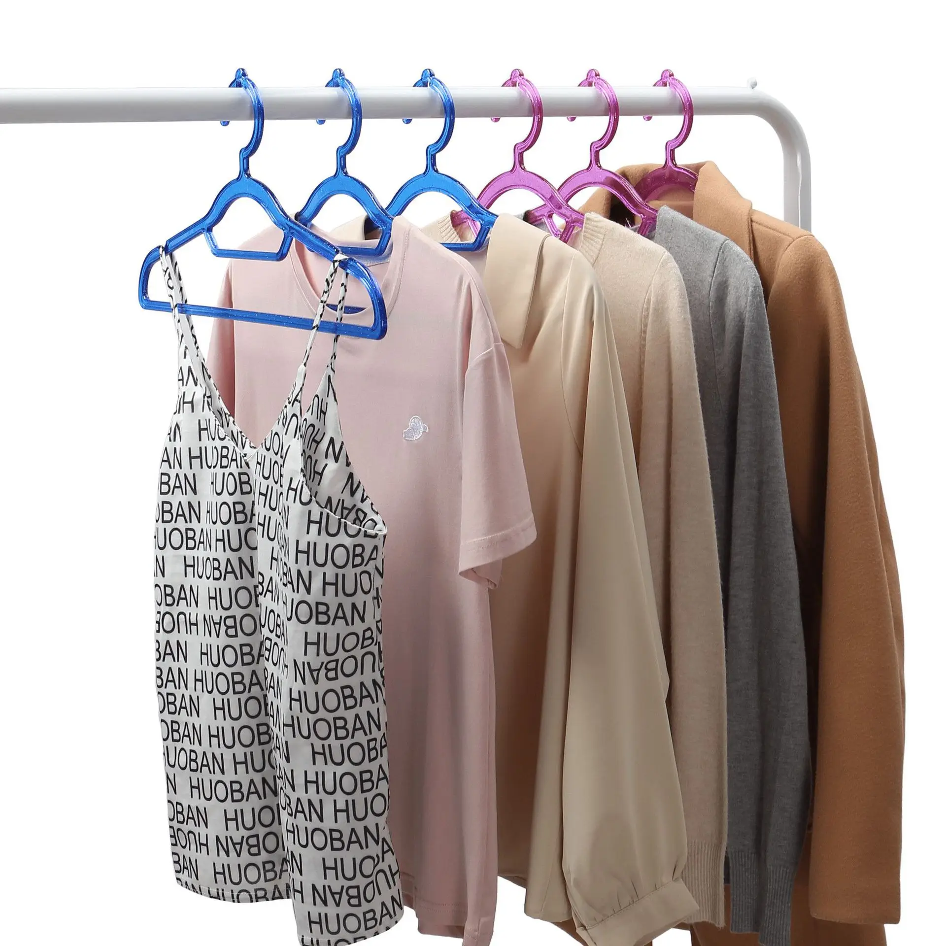 10Pcs Quality Crystal Plastic Hangers Household Anti-Bulge Clothes Drying Rack for Shirts Suits Dress Durable Closet Organizer