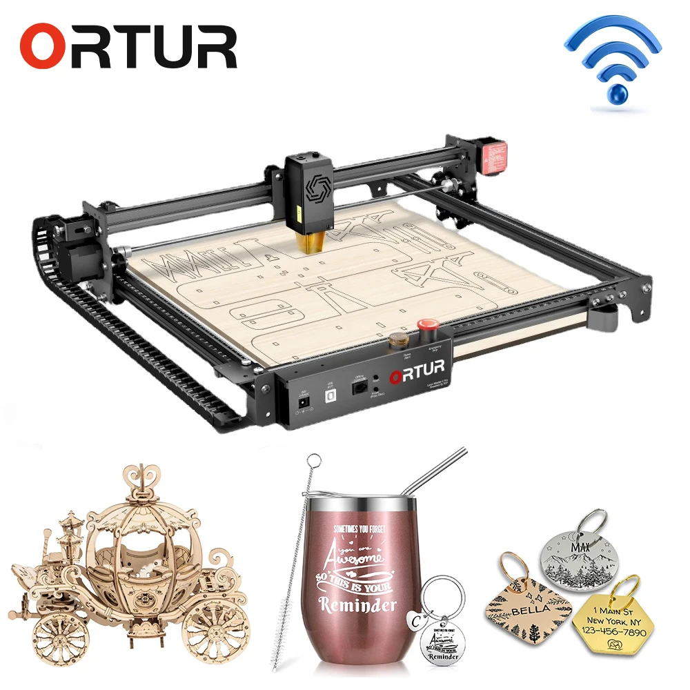 Ortur 레이저 마스터 2 프로 S2 레이저 조각 기계, 합판 MDF 조각기 및 커터 키트, CNC 기계, 400x400mm, 5.5W 