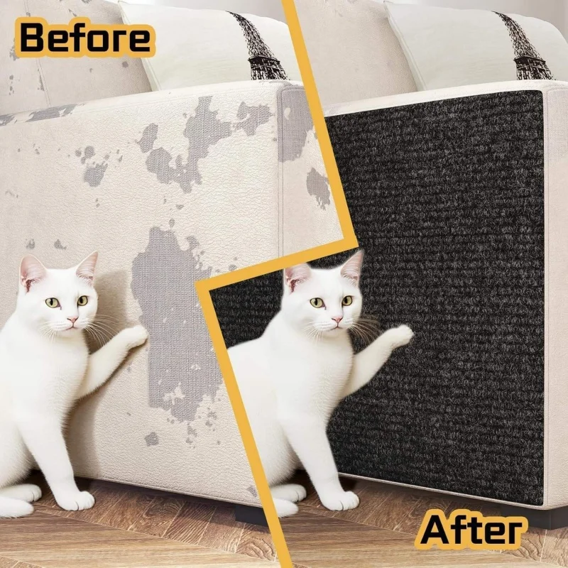 Self-Adhesive Trimmable Cat Scratching Mat Wall Corner Cat Carpet DIY Scratch Pad Furniture Protector Cat Scratching Post