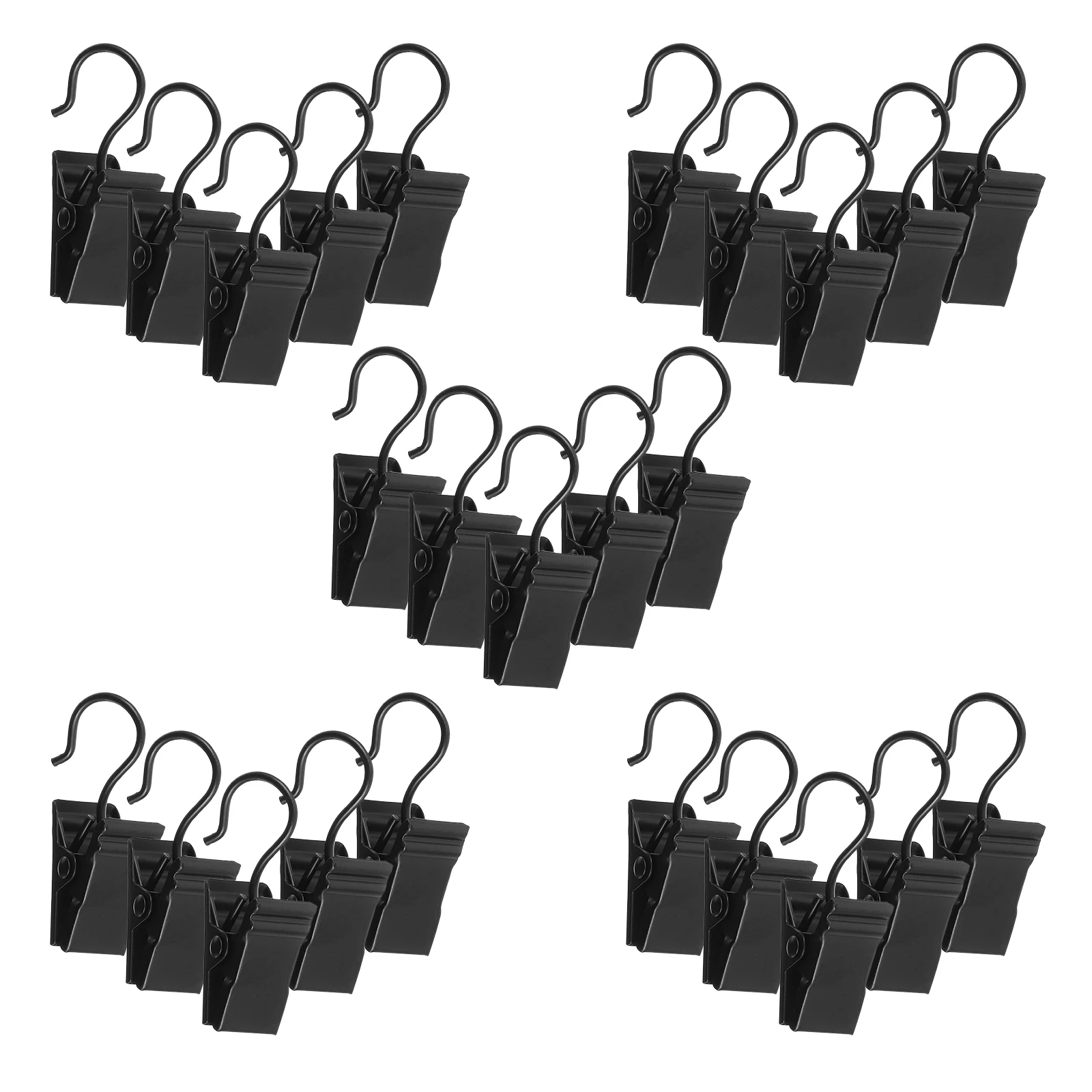 

25pcs Shower Curtain Iron Hanging Clips Adjustable Curtain Hooks For Bathrooms Camping Essentials Tapes Drapes Canopy Towels