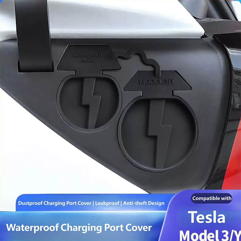For Tesla Model YL/Y/3 2025 2026 Charging Port Protective Cover Waterproof Silicone Covers Dust Plugs Electric Auto Upgrade