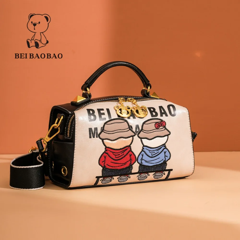 

2025 New Commuter Bag for Women Cartoon Fashion Bear Boston Bags Foreign Style Practical Shoulder Messenger Bag Crossbody Bags