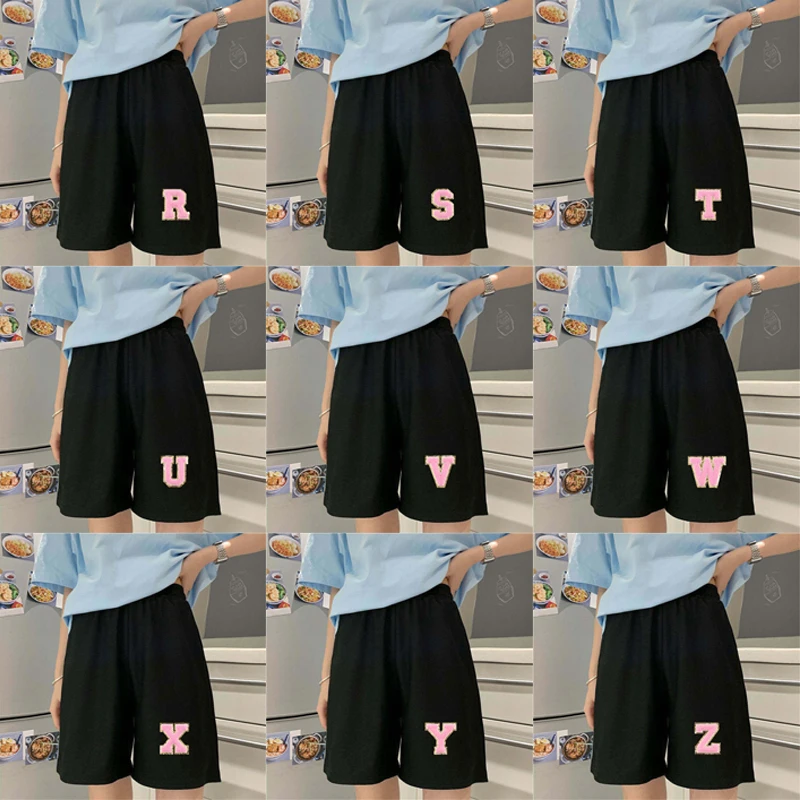 

Female Shorts Black Shorts Woman Spring Summer 2025 Villus Letter Applique Shorts For Women Casual Street Loose Short Pants Y2k