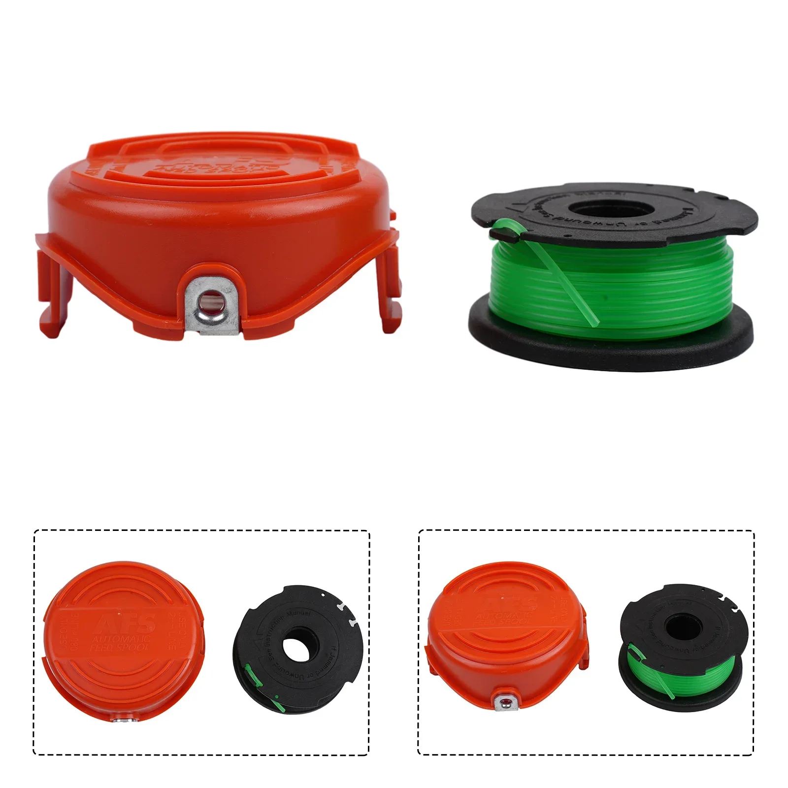 1pc Spool Cap And 1 Pc Line Spool For  Black & Decker Trimmer Strimmer GL7033 Cover Spools Replace Garden Tools