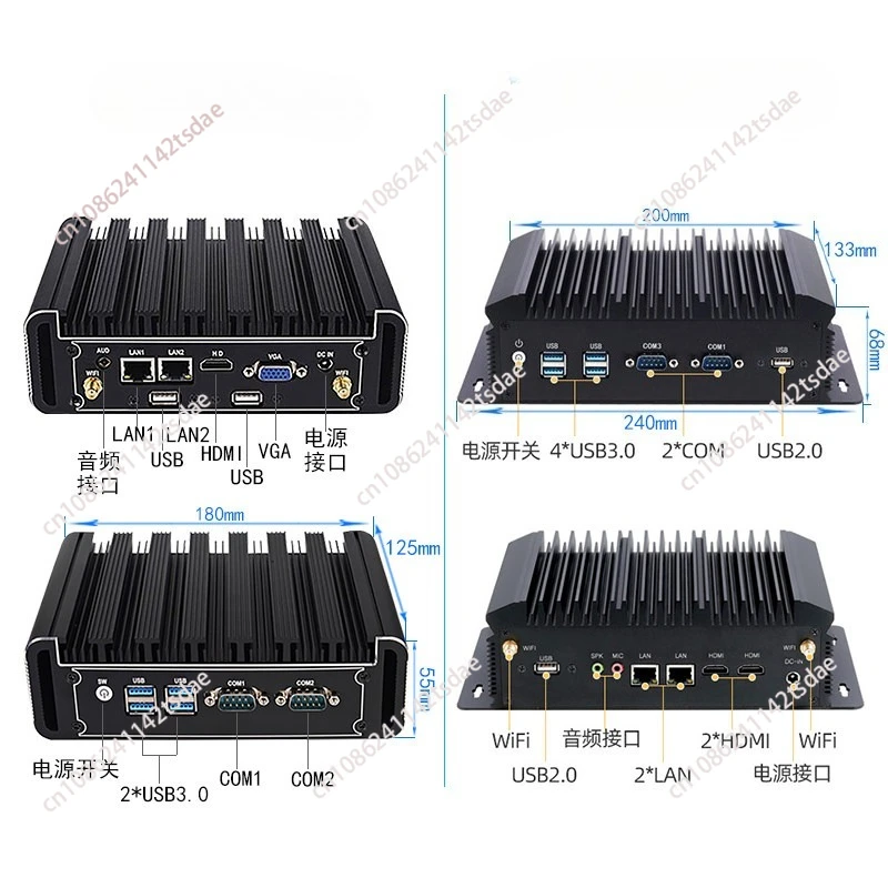 산업용 컴퓨터 j1900 j4125 듀얼 네트워크 포트 N100 미니 PC 팬리스 마이크로컴퓨터 호스트 j6412 쿼드코어 저전력 소비 썸네일 4