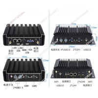 Industrial computer j1900 j4125 dual network port N100 mini pc fanless microcomputer host j6412 quad-core low power consumption 4