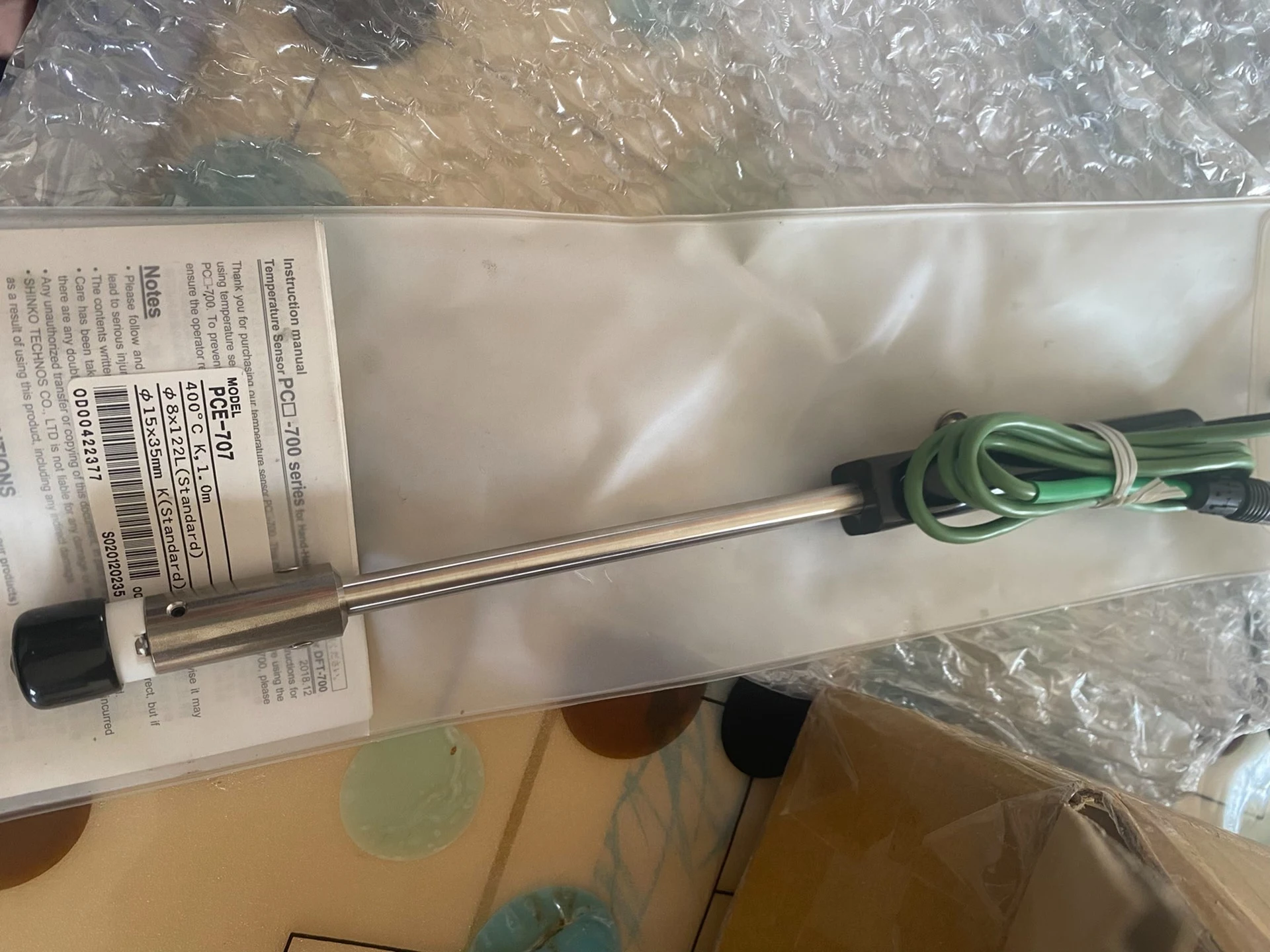 The New PCE-707 Temperature Sensor, The Original Packaging Has Not Been Removed, And The Accessories Instructions Are All There,