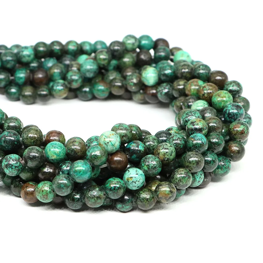 4/6/8/10mm Natural African Turquoise Stone Bead Round Loose Healing Crystal Quartz Bead for Jewelry Making DIY Bracelet Necklace