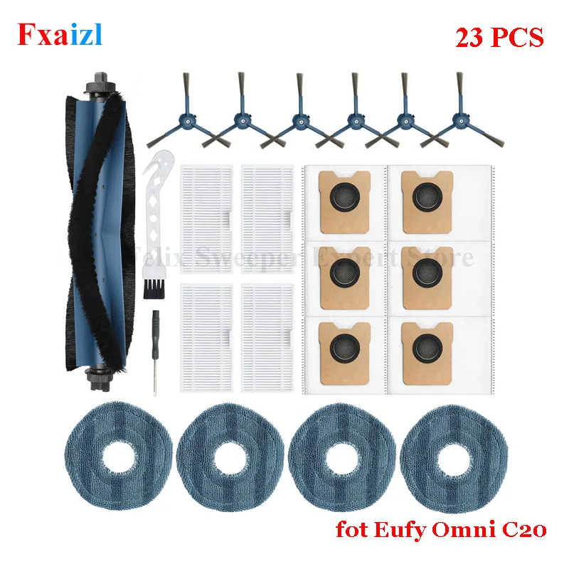 Voor Eufy Omni C20 Robotstofzuiger Onderdeel Hoofdborstel Zijborstel Hepa Filter Mop Doek Stofzak Accessoires Vervanging