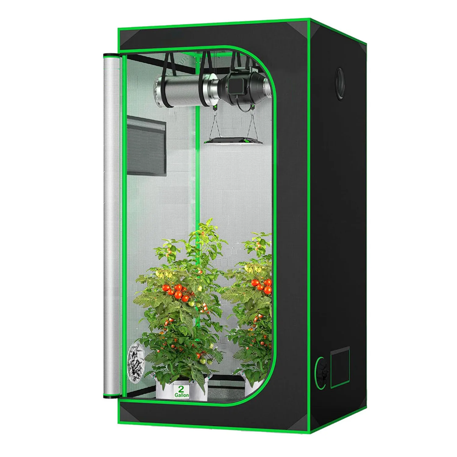 

Premium Grow Tent, 16"x16"x48" High Reflective Mylar with Multi-Chamber and Floor Tray for Hydroponic Houseplants