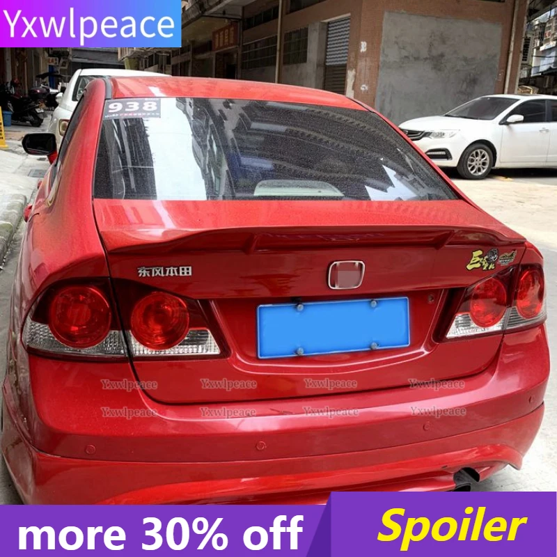 

For Honda Civic 2006 2007 2008 2009 2010 2011 ABS Gloss Black/Carbon Fiber Look R Style Rear Trunk Lip Spoiler Car Accessories