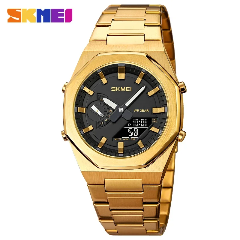 SKMEI 1816 Quartz Business Watch Mens Digital Dual Time Display Waterproof Sports Wristwatches for Men Clock Reloj Hombre 2100