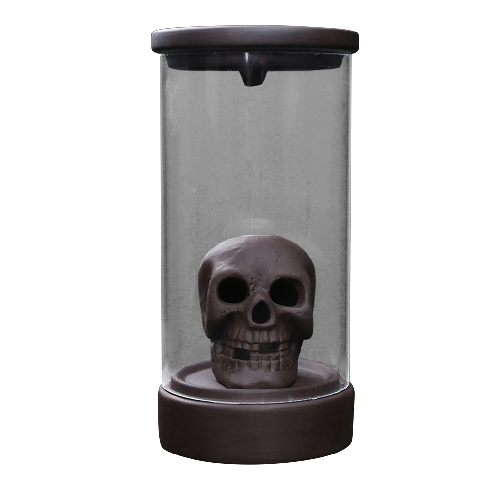 

Backflow Skull Incense Burner Ceramic Aromatherapy Furnace Censer Holder Bedroom Study Hotel Relaxation Sleep Aid