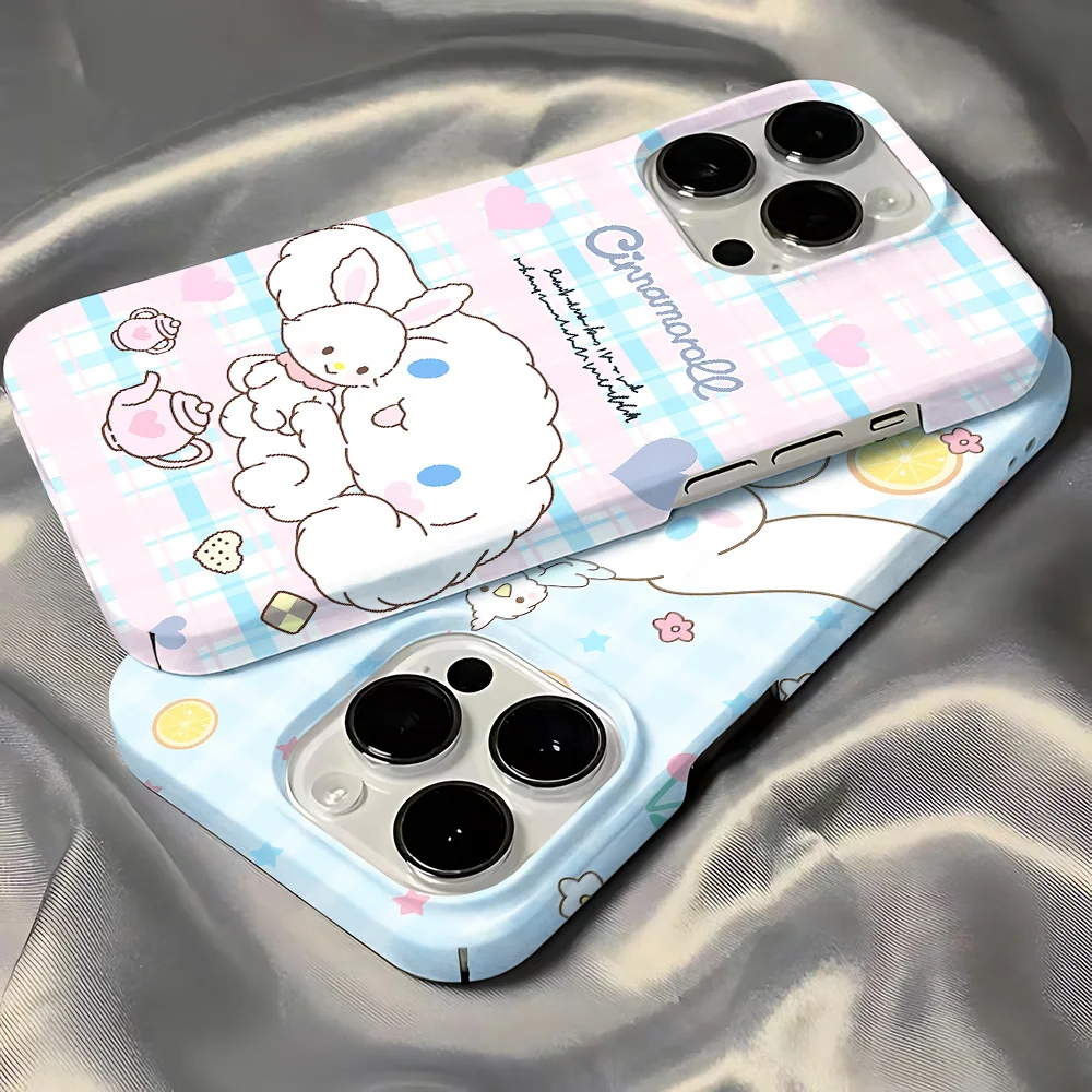 Cute Kawaii Candy Cinnamoroll Phone Case for IPhone 16 15 14 13 12 11 Pro Max XS XR XSMax 6 7 8 Plus Glossy HD Hard PC Cover