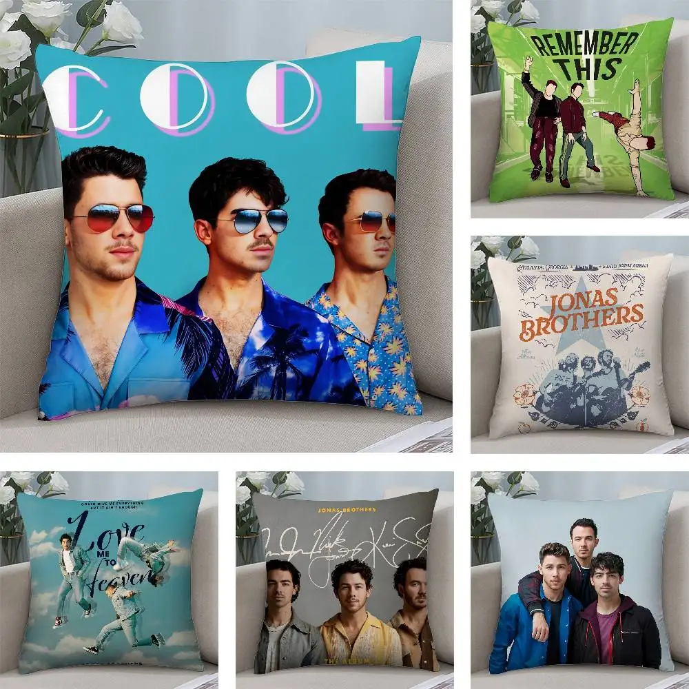 

J-JONAS B-BROTHERS Pillow Case Sofa Short Plush Double-sided HD Printing Room Home Office Gift Cushion Cover