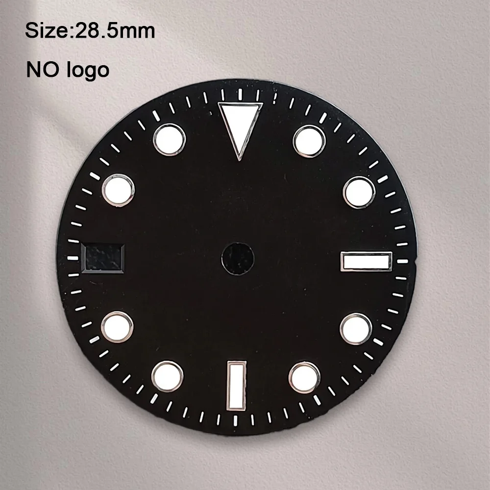 28.5 mm No Logo Blank Dial For NH34 Movement High-Quality Green Luminous Custom Logo Watch Dials Hands Accessories Repair Tools