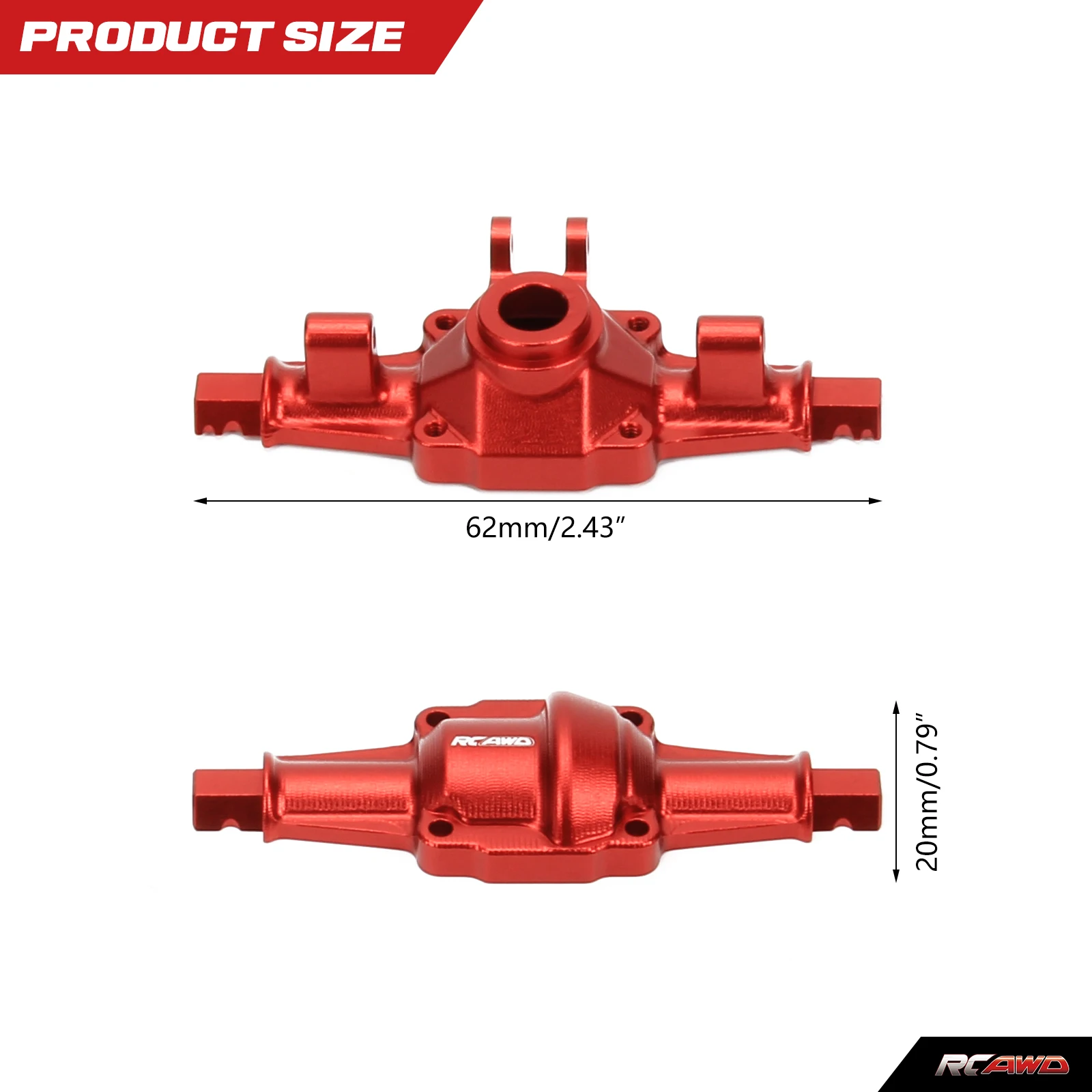 Aluminum Front and rear axle housing for FMS EAZYRC Roc Hobby FCX24 1/24 crawlers Upgrades Parts