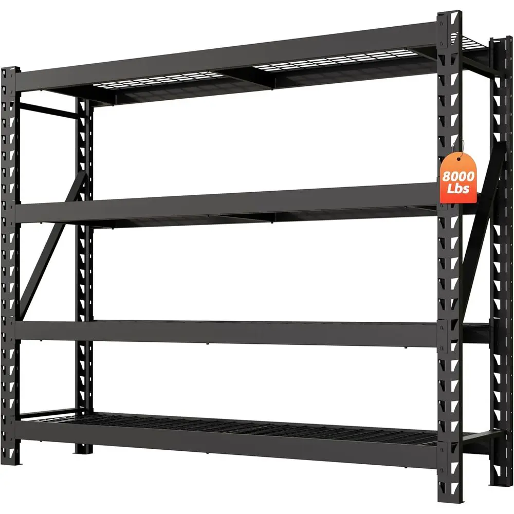

4-Tier Heavy Duty Adjustable Metal Storage Rack, 77W x 24D x 72H, for Garage, Basement, Warehouse