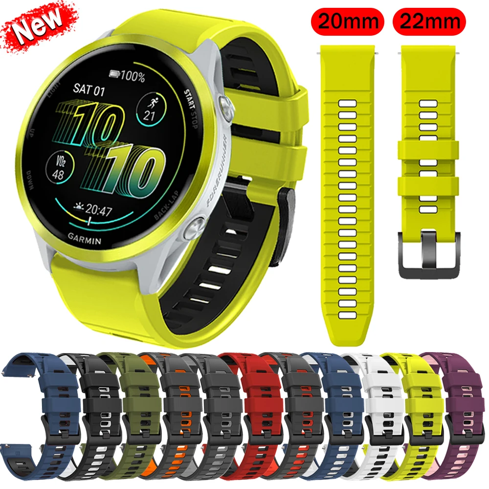 لينة حزام الساعات ل Garmin Forerunner 570 265 165 55 الرياضة استبدال سوار Venu sq 2 3/Vivoactive 6 5 4 20 مللي متر 22 مللي متر سيليكون حزام