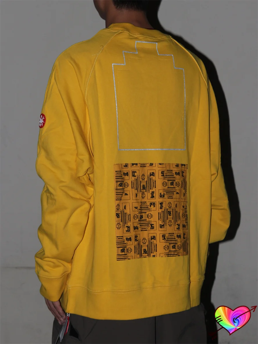 

Orange Yellow CAVEMPT Crewneck Men Women Japan Style CAV EMPT Sweatshirts Cutting Lines C.E Pullovers Rectangle Graphic Hoodie