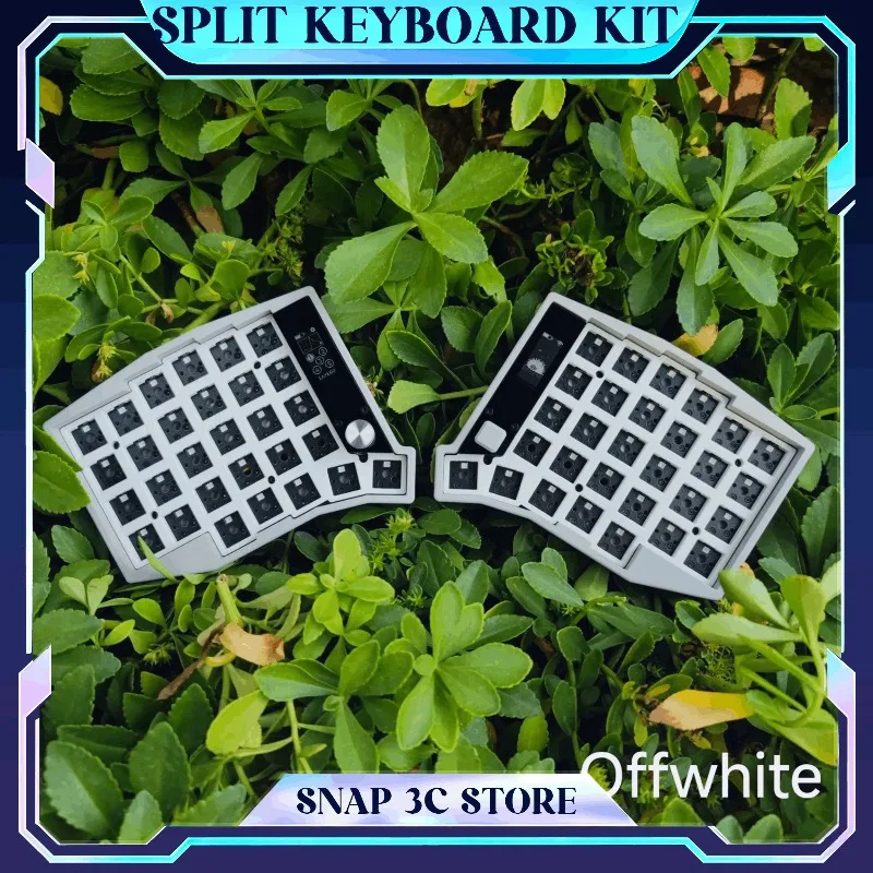 New Sofle Split Keyboard Kit Dual Mode Wired Bluetooth Wireless Split Keyboard Kit 61 Keys Hot Swap with Screen Knobs ZMK