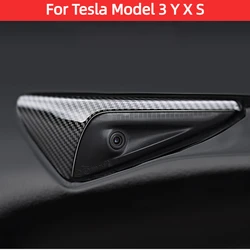 1 Paar Zijcamera Bescherming Cover Voor Tesla Model 3 Y X S 2017-2022 Upgrade Koolstofvezel Abs Sticker Voor Tesla Auto-Accessoires