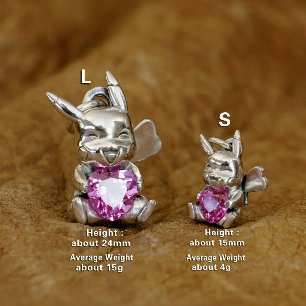 LINSION 925 Sterling Silver Cute Cartoon Animal Pendant Lovely Electric Squirrel TA327