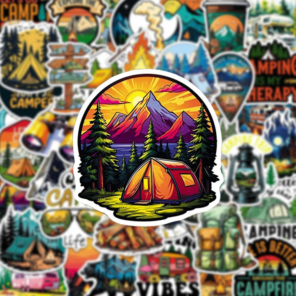 Outdoor Adventure Toys - 10/30/50pcs Cartoon Outdoor Hiking Adventure Stickers