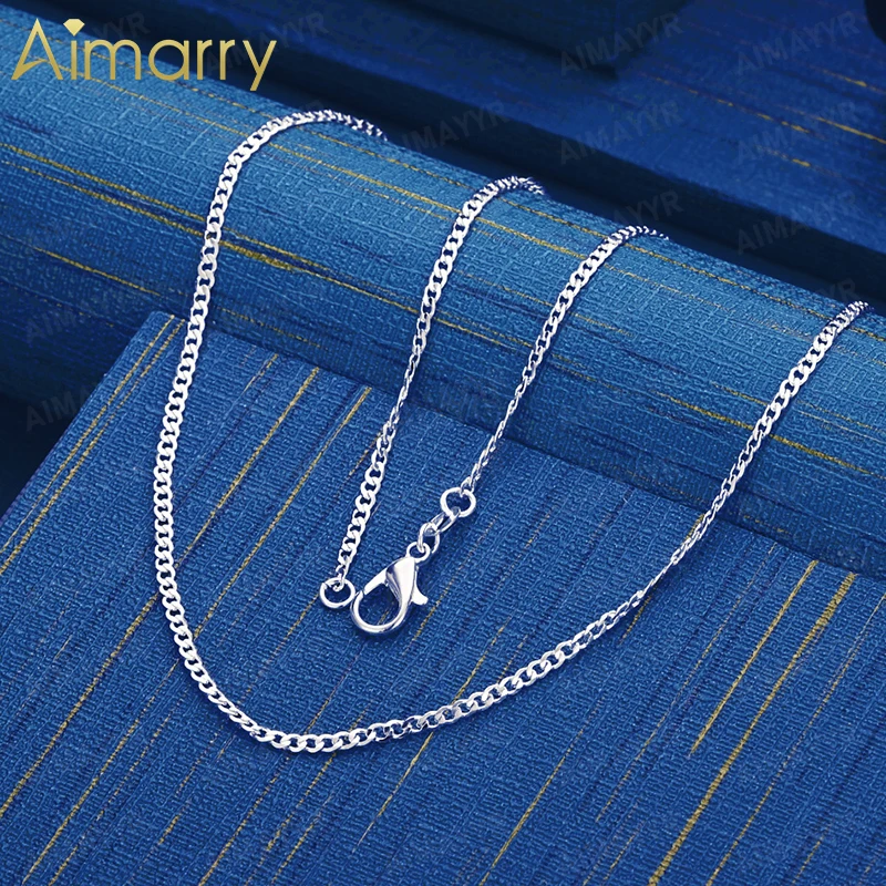 925 Sterling Silver 2mm Simple and Delicate Plain Necklace 16-30 Inches Unisex Party Banquet Engagement Wedding Fashion Jewelry
