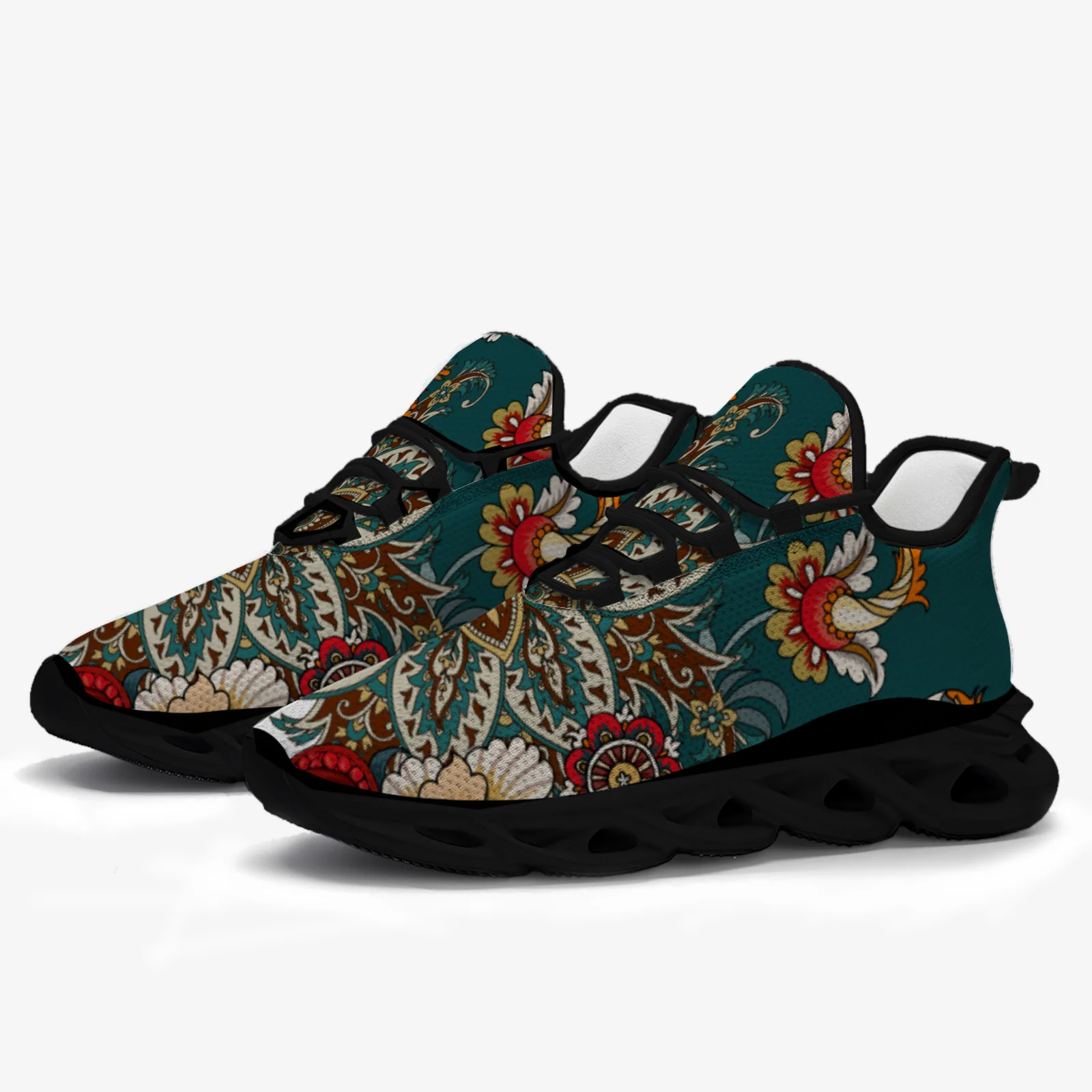 

Bohemian-style printed casual sneakers with a lightweight mesh upper for men and women sport shoes