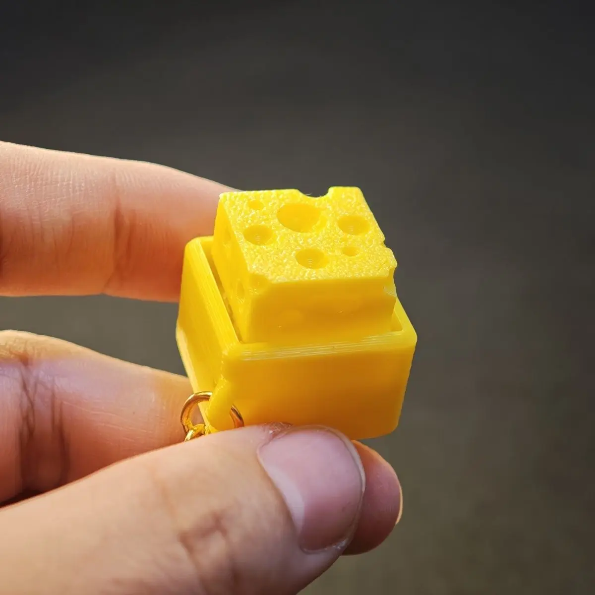 Mini Cheese Shape Tactile Switch Fidget Toy Portable Keychain Can Be Used As Custom Mechanical Keyboard Keycap Decor