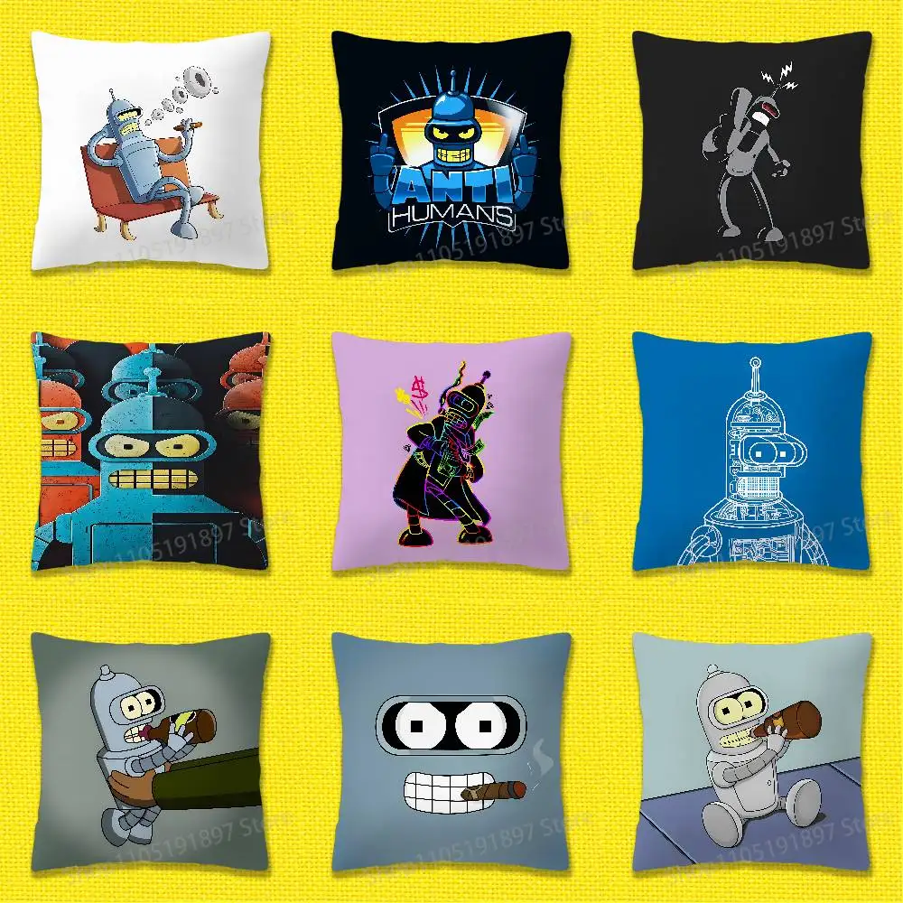 

F-Futurama B-Bender Throw Pillow Case For 45*45cm 40cm 55cm 50cm 30cm Square Car Pillowcase Shell