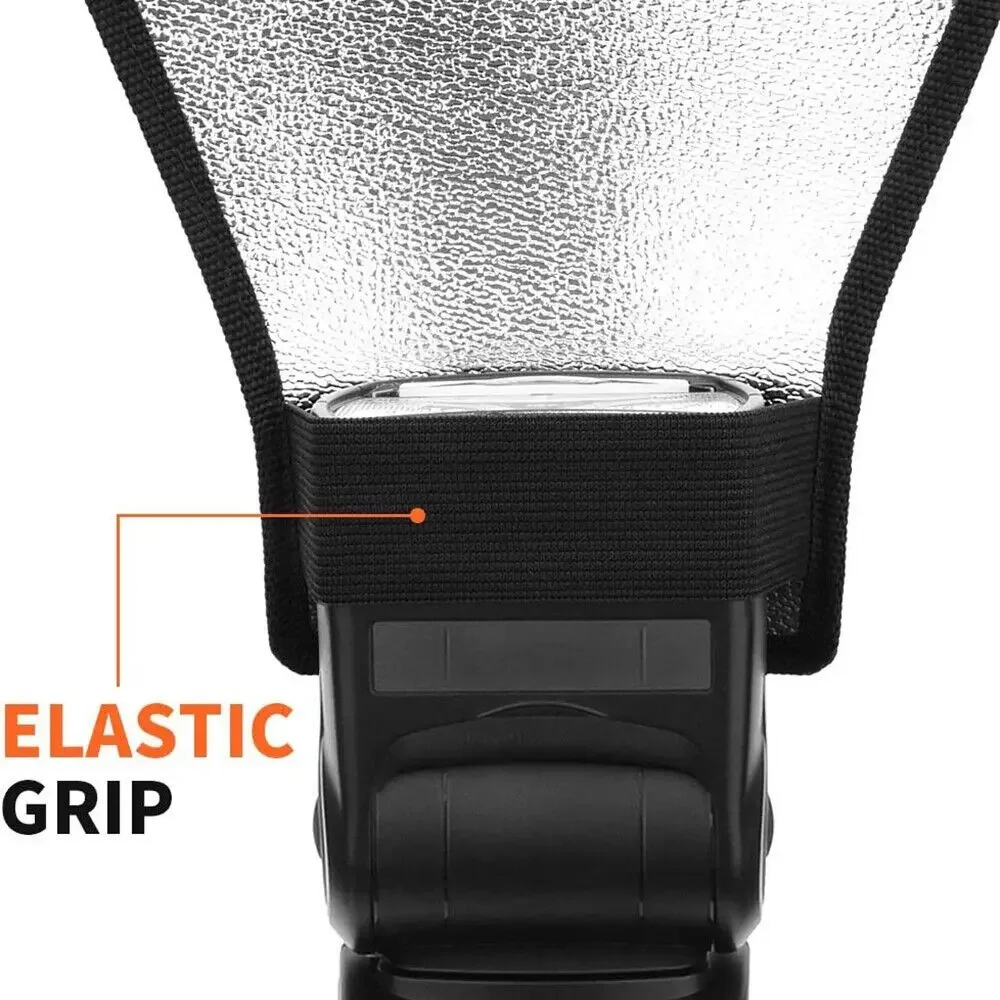 فضي أبيض كاميرا فلاش الناشر 2 في 1 قطاع سوفت بوكس صور عاكس الضوء لكانون كانون سوني مينولتا نيكون #5