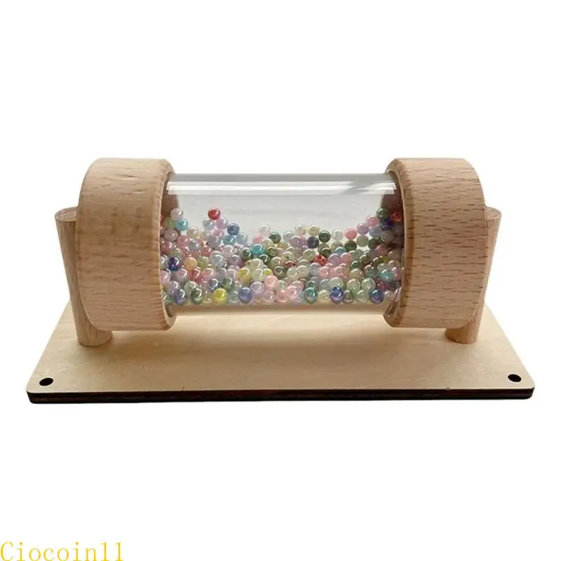 Y1UB 목재 레인 메이커 튜브 레인 스틱 장난감 어린이 음악 학습을위한 청각 개발 및 집중력