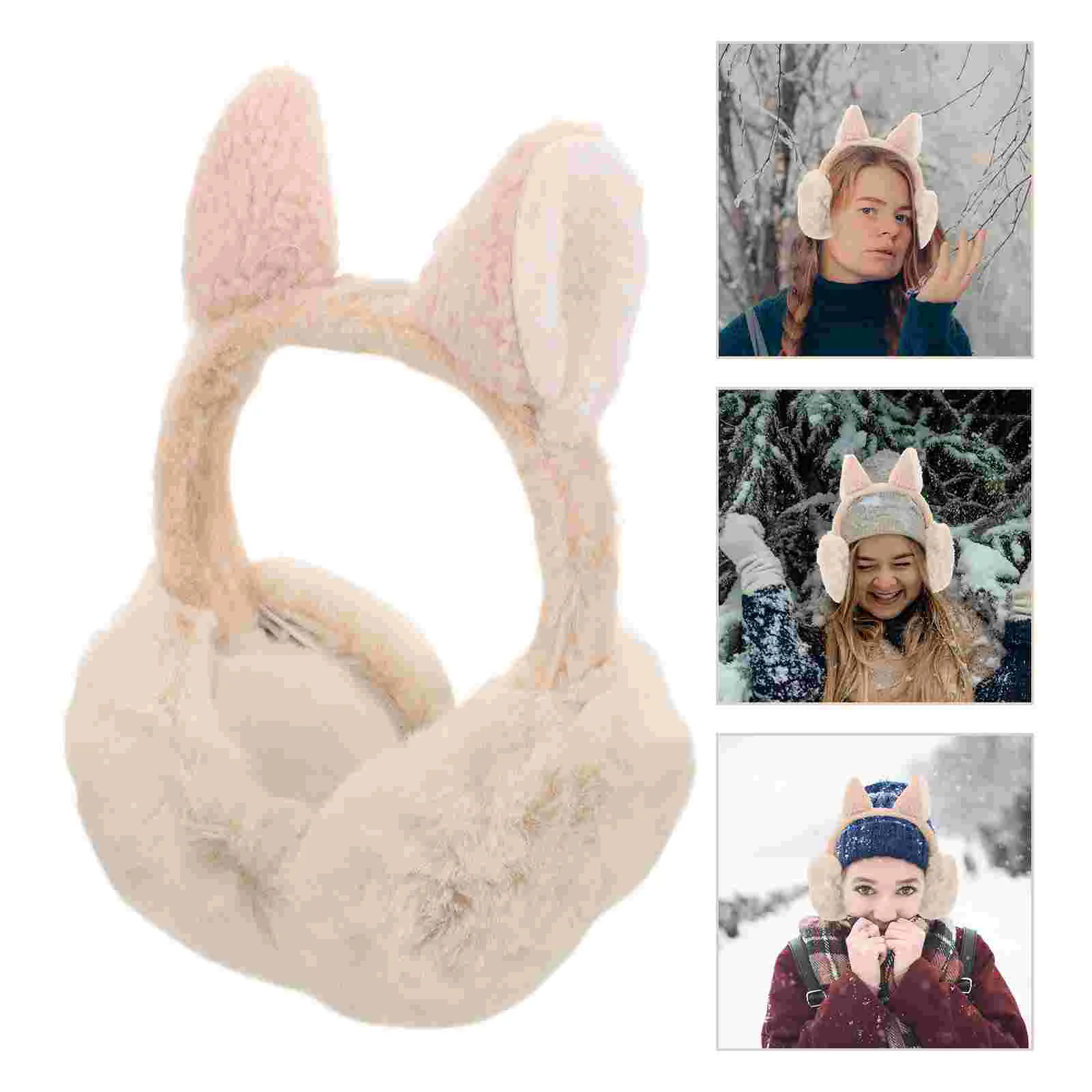 Warm Fox Protection Cover for Women Winter Girls Furry Headbands Accessories Outdoor Covers