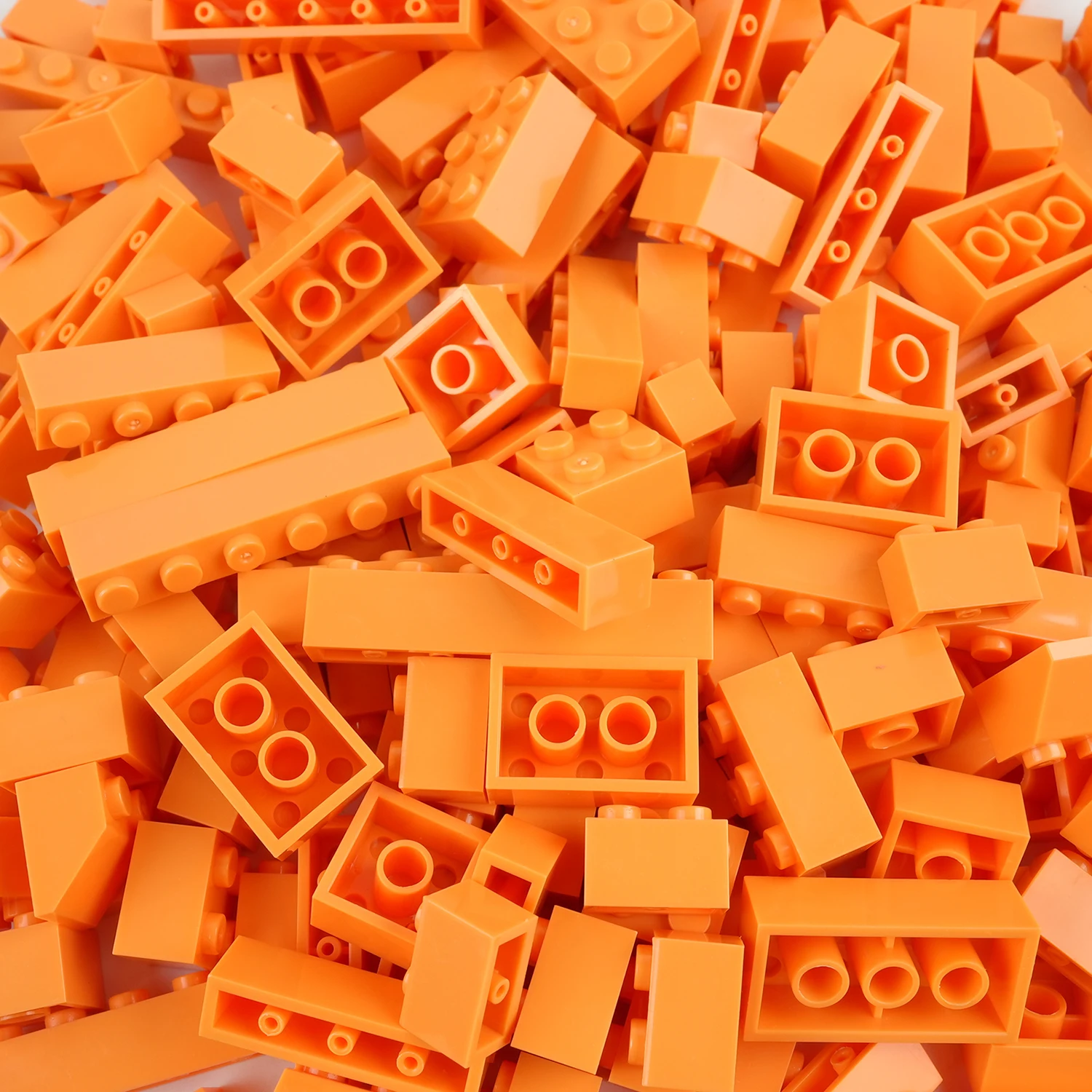 

125G/Pack Small Building Bricks Parts, Assorted Orange Color DIY Creative Building Blocks, Bulk Bricks for Replacement & MOC