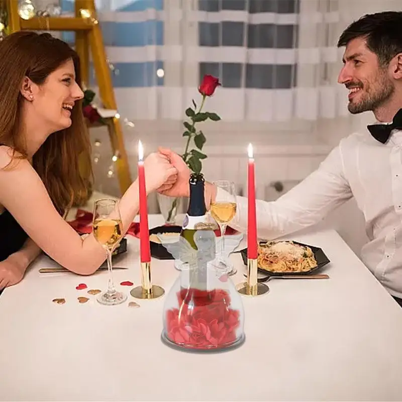 الزهور الأبدية الملاك الورد التماثيل الهدايا المحفوظة الورد في الملاك غطاء زجاجي عيد الأم هدايا عيد الحب للنساء الأم