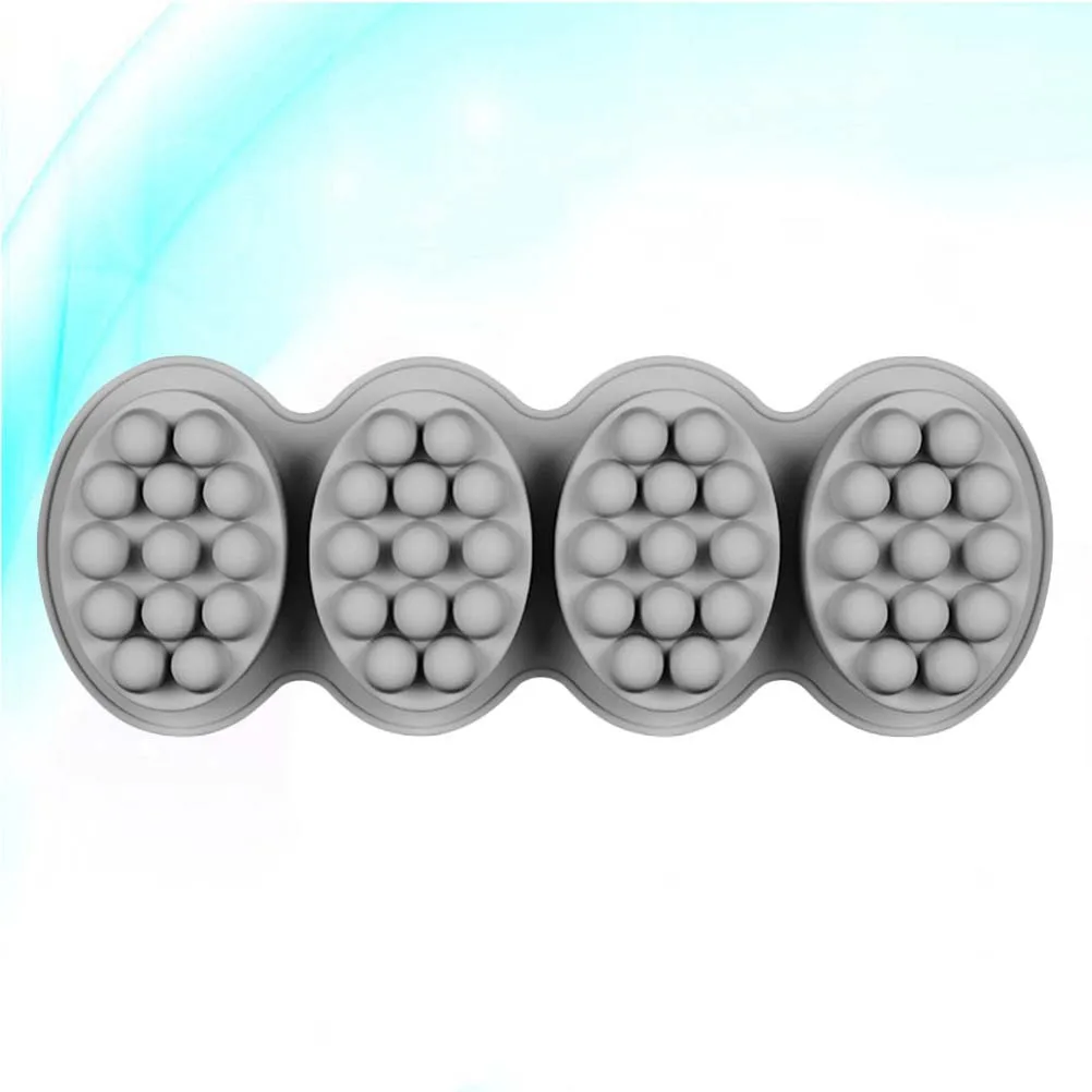 

2Pcs Silicone Soap Mold Massage Brush 4-Cavity Oval Non-Stick Flexible Handmade Soap Cake Baking Mold Oven Microwave Safe
