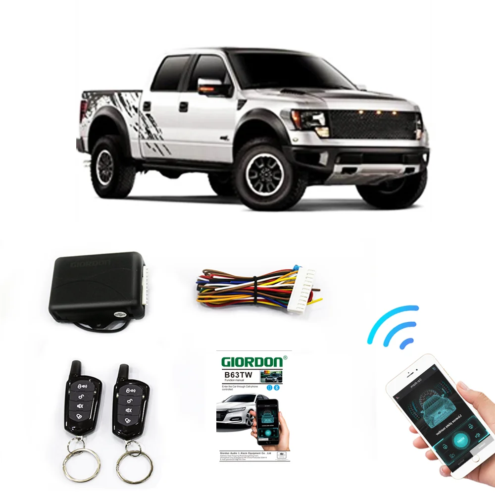 UniversalControle do sensor do telefone esperto para o carro, KeylessAPP,Sistema de alarme de carro chave inteligente com início