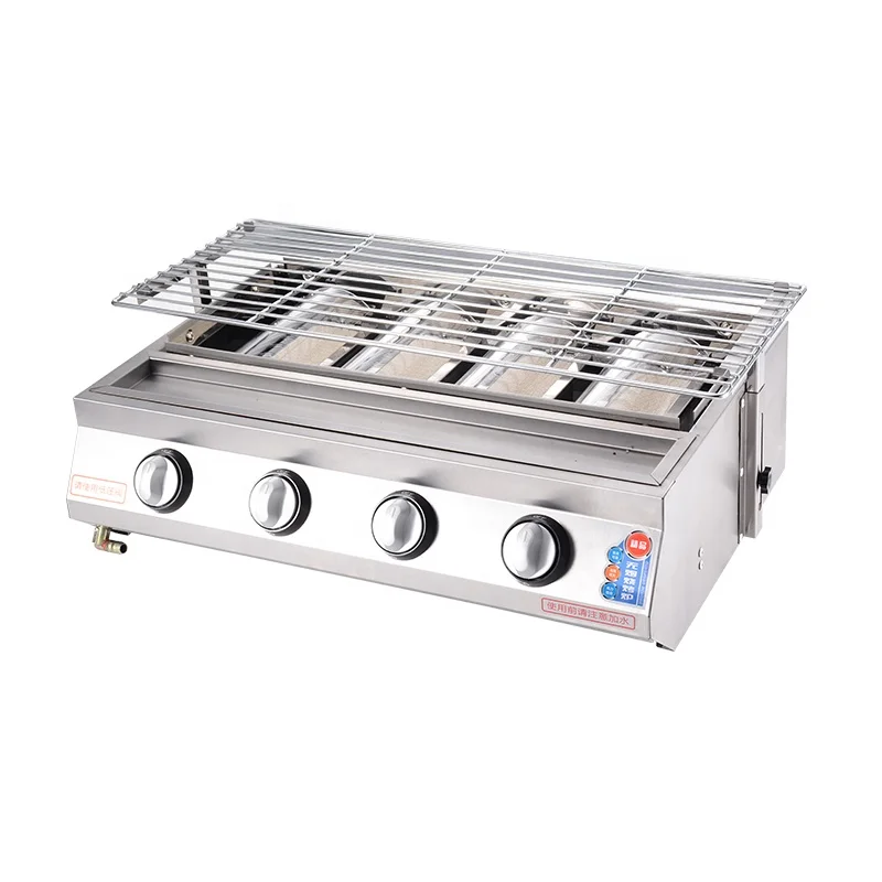 Proveedor de parrilla de gas para barbacoa portátil de acero inoxidable para acampar al aire libre y uso en restaurante