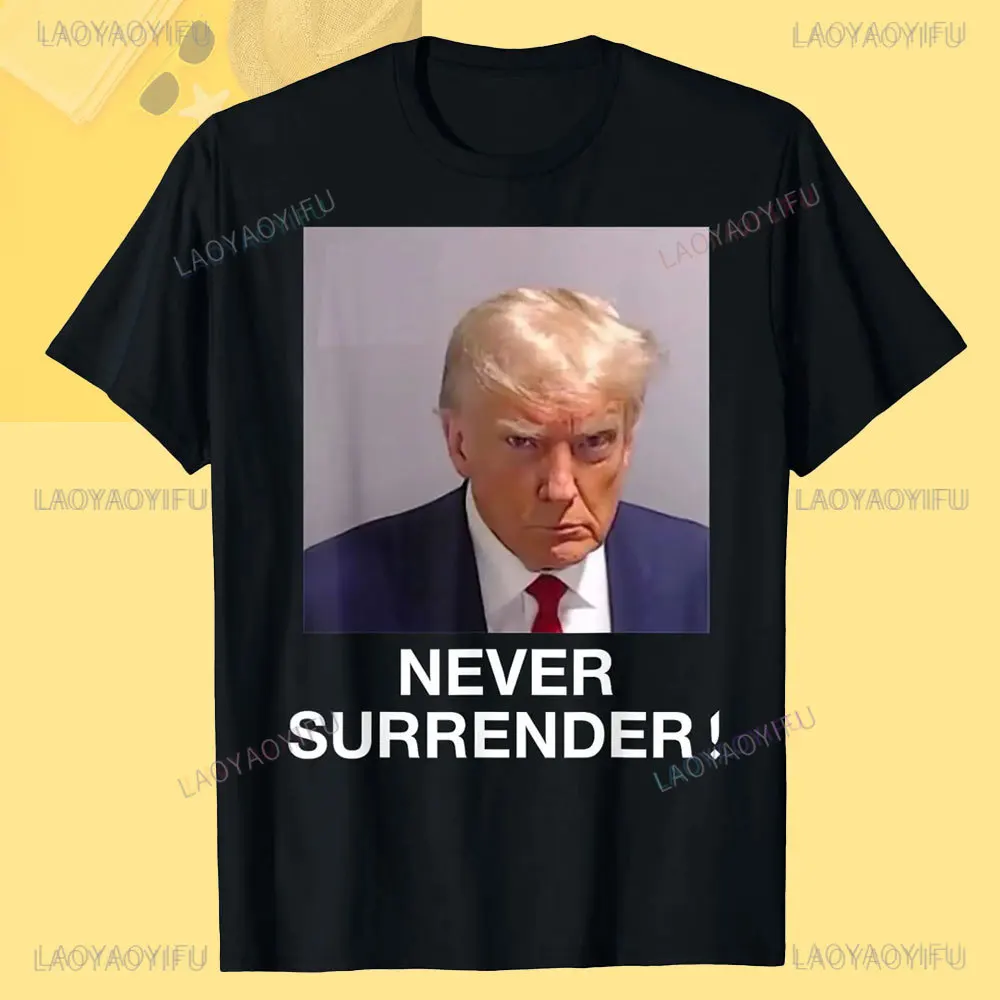 Donald Trump Shirt Fashion 2024 Election Parade Costumes Unisex Tops I'LL BE BACK Slogan Tees Summer Man Women Cotton Tshirt